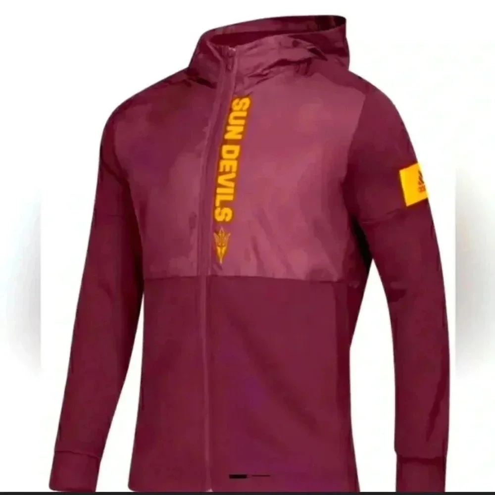 Adidas Arizonia State “Sun Devils” Maroon Full Zip Unisex Athletic Jacket Size L